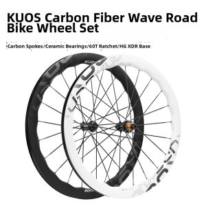 iKUOS | Bộ bánh xe đạp đường trường Carbon Wave siêu nhẹ trục xuyên 700C