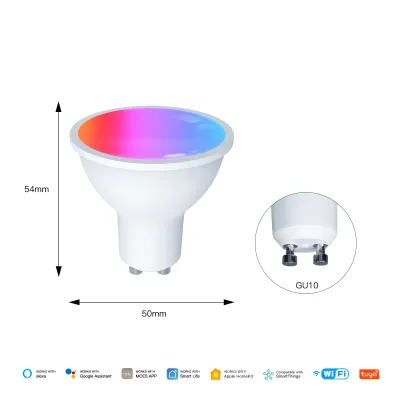 MOES Matter WiFi GU10 E27 Smart Bulb Dimmable Led Light 16 Million RGB C+W Colors Candle Lamp Voice Control Alexa Google Home