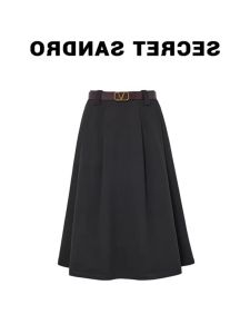 Dona Womens Same Princess Dress for Women Fall and Winter Fancy Elegant Woolen Skirt High Waist A- line Mid-Length Skirt