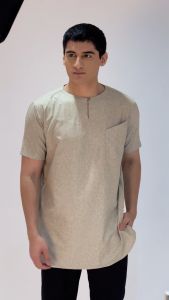 Casella Baju Koko Kurta Pria Lengan Pendek Two Tone | Muslim Daily Wear Umar