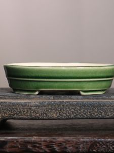 Purple Sand Flower Pot Ceramic Bonsai Basin Oval Small Basin Calamus Basin Mitao Township Middle Line Waist round Desktop Japanese Style Small Basin