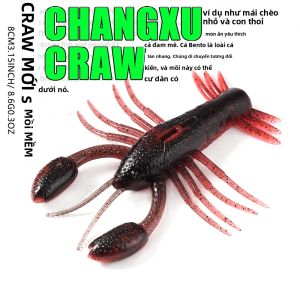 SUNMILE 4 80mm3.15inch Craw Mồi Tôm Nổi Softbait Wobbler Dụ Cho Bass Sông Đại Dương Câu Cá Hồ
