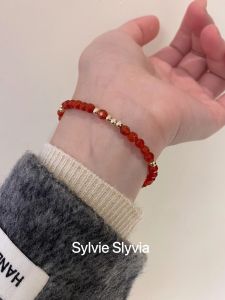 Red Agate Bracelet Elegant Simple Chinese Style New 2025 White Enhancing Wrist Jewelry for Women Original Design Mixed Material