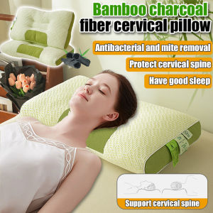 Home Neck Pillow Washable Breathable Knitted Cotton Neck Pillow Bamboo Charcoal Fiber Neck Pillow