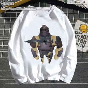 Dark Area Breakout Spoof Shiba Inu Cheems Repair Dog Mouse Facial Expression Bag Long Sleeves Men and Women T-Shirt Sand Carving Student Base T