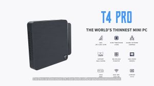 Beelink T4 Pro 4GB DDR4 64GB eMMC 4K Mini PC Intel N3350 Windows10 1000M 2*HDMI Dual Display Office Computer 2.4G/5G WIFI BT Desktop MINI Small PC Desktop for Office Shop Mini Market Education Home Theater Movie Video Player Multimedia