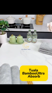 1PC Bamboo Charcoal Cloth Kitchen Towel Tuala Cleaning Kain Lap Dapur Stain Remover Clothes Thick Dish Towel Dishwashing