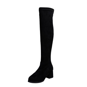 Fashionable High Heel Knee High Boots Womens Booties 2023 New Style Winter Warm Fleece Lined Riding Boots over Knee Boot