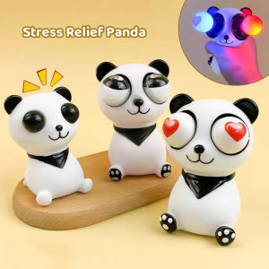New Style Luminous Staring Panda Pinch Music Decompression Handy Tool Eyes Flashing Panda Ornaments Cute Cartoon Toy Hot