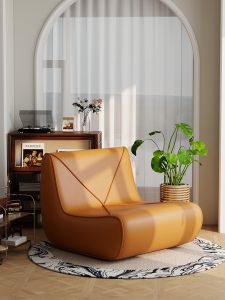 Modern Minimalist Lazy Sofa Chair Bedroom Balcony Single Person Sofa Chair Can Sleep Can Lie down Tatami Style Leather Couch