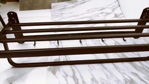 [OKLIFE. ]SUS 304 Stainless Steel Black Color Bathroom Accessories Set Foldable Towel Rack Hanging Towel Bar