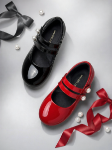 Belle | Little Girls Black Princess Shoes Soft Sole