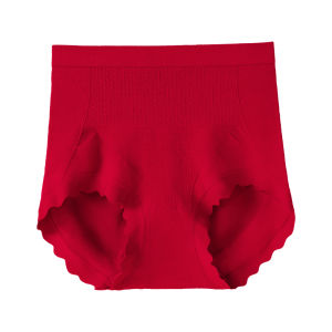 Red High-Waist Antibacterial Underwear for Women 2026 Horse Year Mom Style plus Size Autumn Winter Comfortable Triangle Panties