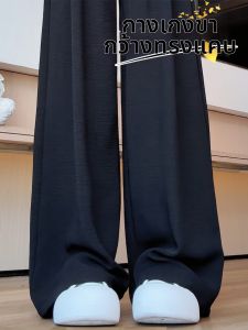 XIANYIJIAO | Thin Black Ramie Pants Summer Casual Drop Crotch