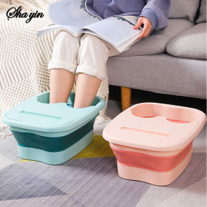 Foldable foot bath tub – portable covered basin with ergonomic design suitable for travel and home use