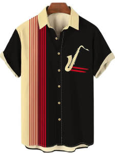 Loose Fit Mens Short Sleeve Shirt Thin Summer Casual Print Design Regular Length Button up Chinese Style Male Fashion