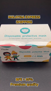 50pcs 3 PLY Face Mask Kids Disposable Earloop Flu Protection