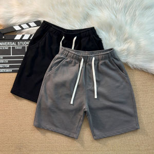 Quần Short Nam Nữ Ống Đứng Có Dây Rút Màu Trơn Mùa Hè Quần Dài Năm Điểm Rộng Rãi Thoải Mái Giản Dị Phong Cách Giản Dị