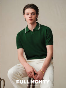 Color Blocking Textured Cotton V-Neck T-Shirt