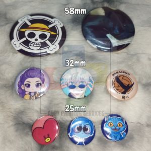 Personalized Plastic Badge with Your Desire Design Available in Sizes 58mm 32mm 25mm