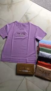 Áo thun nữ cổ tròn tay ngắn dập nổi Form rộng vải cotton 4 chiều -  M295