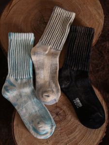 หนาขึ้น อุ่น สไตล์อุตสาหกรรมผู้ชายผู้หญิงเข่าถุงเท้าสูง ผ้าฝ้าย ผ้าขนหนู ห่วง ทันสมัย สตรีทสไตล์ Tie Dye ถุงเท้าจํานวนมาก