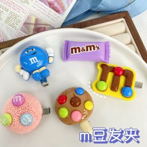 กิ๊บติดผมรูปปากเป็ดช็อคโกแลตสีรุ้ง ขนมเค้ก น่ารัก สำหรับนักเรียน ตกแต่งผม ของเล่น เครื่องประดับผม ชุบช็อคโกแลต ขนมเค้กสีสันสดใส