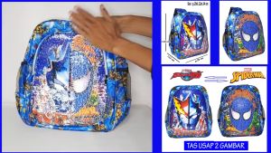 TAS RANSEL SEQUIN / USAP 2 GAMBAR KARAKTER ULTRAMAN - ULTRAMAN ANAK SEKOLAH TK / SD (BISA COD)