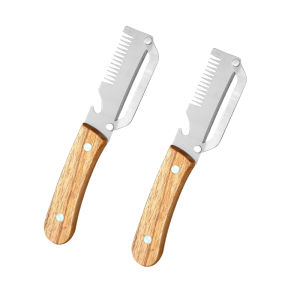 3-in-1 Stainless Steel Vegetable Peeler with Wooden Handle Vegetable Fruit Slicer Shredder Versatile Bottle Opener Kitchen Tool