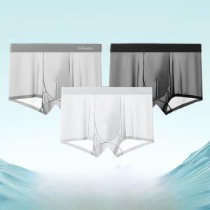 MiiOW | Mens Ice Silk Underwear Pure Cotton Crotch Cool Sensation Summer Lightweight Breathable Small Cool Breeze Boxer Shorts New 2025