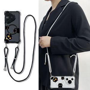 Huawei Pura70 Mate60 pro Protective Case Crossbody Magnetic Absorption Outdoor Travel Womens Style Anti-Fall Durable Acrylic