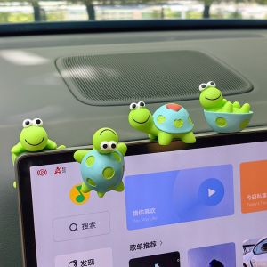 Cartoon Turtle Car Decorations Cute Interior Accessories Electric Vehicle Dashboard Decorations Stress Relief round Shape