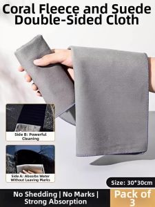 NAIFUNA | Stain Free Water Absorbent Thicker Double-faced Plush Cleaning Cloth
