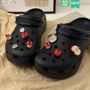 หัวเข็มขัดลายแอปเปิ้ลการ์ตูน DIY สำหรับรองเท้า Crocs ตกแต่งด้วยดอกไม้ หัวเข็มขัดแบบจำลอง ฤดูร้อน 2024