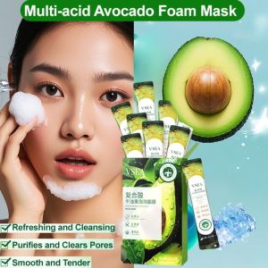 Pore Shrinking Avocado Mask Deep Cleansing Bubble Mask Blackhead Removal Complex Sleeping Mask 複合酸酪梨泡泡麵膜