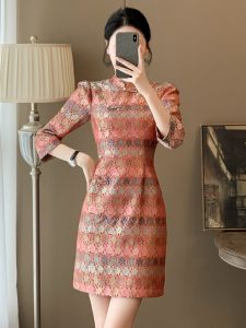 SUYE | Chinese Style Modified Qipao Dress for Petite Women Autumn New Release