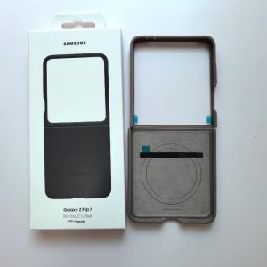 Samsung | Magnetic Case For Samsung Galaxy Z Flip7 SM-F766B 5G Premium Genuine Leather Phone Cover For Magsafe Flip 7 Back Protect Shell