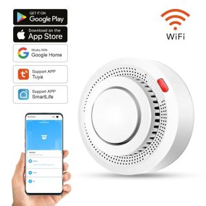 Đầu báo khói Wifi thông minh với ứng dụng Tuya Điều khiển cảm biến báo cháy Wifi /khách sạn/nhà hàng/cửa hàng