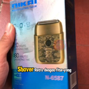 Nikai N-6587 Shaver Alat Cukur Elektrik Mesin Cukur Portable Jenggot Kumis Pria Retro Vintage