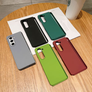 Suede Coating Z Fold 3 4 5 6 Matte Case Cover Solid Sand Texture Raised Bezel Camera Protection Samsung Galaxy Z Fold 6 Casing Shockproof Durable Hard PC Phone Case Accessories