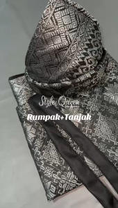 SETELAN RUMPAK DAN TANJAK SONGKET PALEMBANG BAPAK DAN ANAK / SET RUMPAK TANJAK SONGKET TERLARIS