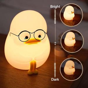 2023 New LED Childrens Night Light Silicone Duck Night Light Cartoon Duck Dimming Light Timing USB Charging Childrens Charging Gift Bedside Bedroom
