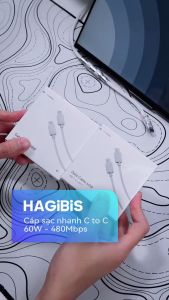HAGIBIS Cáp sạc nhanh 60W USB-C to C truyền data 480Mbps xuất hình ảnh bọc sợi PP cotton