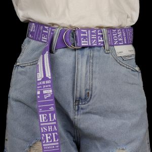 American Style Canvas Belt with Letter Press for Men And Women Casual Fashionable Youthful Versatile Belt for Students And Young People