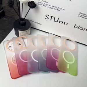Slim Gradient Matte Clear Lable PC Case For VIVO V70 X300S X200 FE S/Pro Mini Ultra For Magsafe Wireless Charge Shockproof Cover