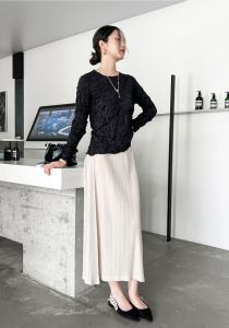 High-End Pleated Korean Style Loose Leisure All-Matching Commuter Skirt #2538