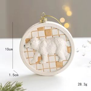 Christmas Tree Decorations Christmas Creative Painting White Nordic Style Christmas Tree Pendants Party Decoration Gifts
