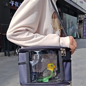 SG SELLER Foldable Bird Carrier Cage Travel Bag for Parrots Portable BreathableHamster Carrier Bag Durable Canvas Bag for Pet TrainingAnimal Travel Bag