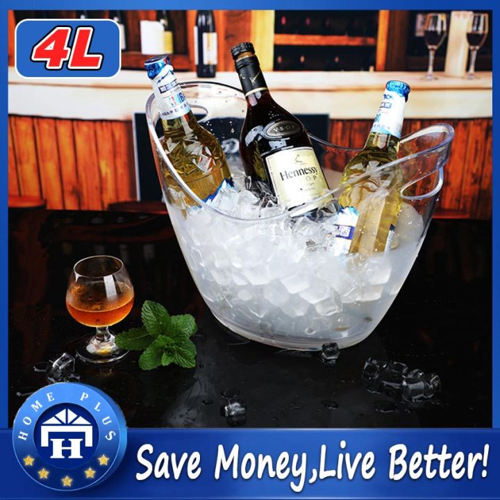 【Local delivery】 Acrylic White Ice Buckets Ice Container Champagne Ice