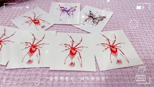 แทททู รอยสักกันน้ำ แมงมุม งูแดง ผีเสื้อ นำโชคดีมาให้ รอยสักชั่วคราว สักแขน ข้อมือ ข้อเท้า เอว กระดูกไหปลาร้า TATTOO